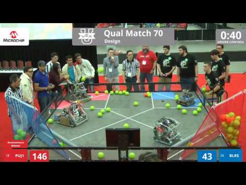 VEX Worlds 2016 - VEX U - Design - Qual 70 (PUJ1) 274 vs 59 (BLRS)