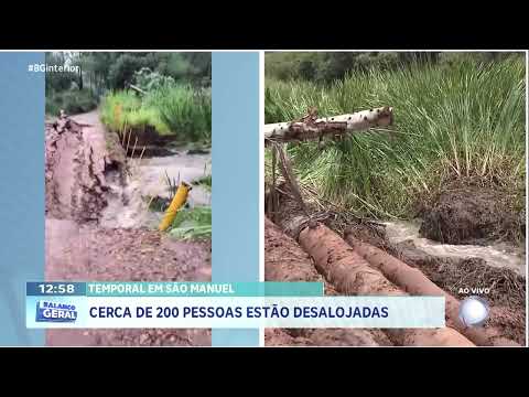 Temporal em São Manuel: cerca de 200 pessoas estão desalojadas