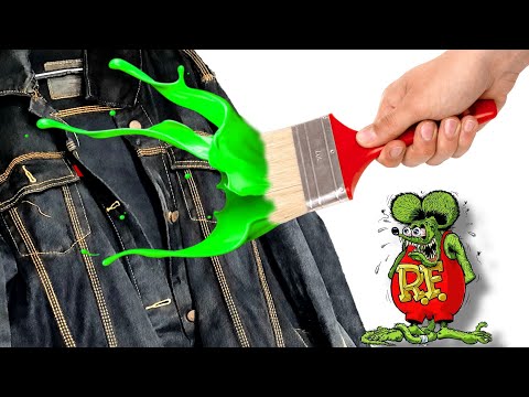 How To Custom Paint Denim Jacket || RAT FINK || DIY Tutorial
