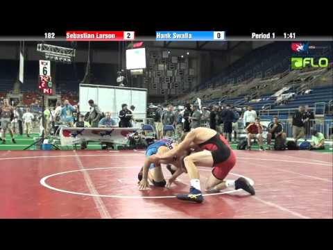 Junior 182 - Sebastian Larson (Wisconsin) vs. Hank Swalla (Iowa)