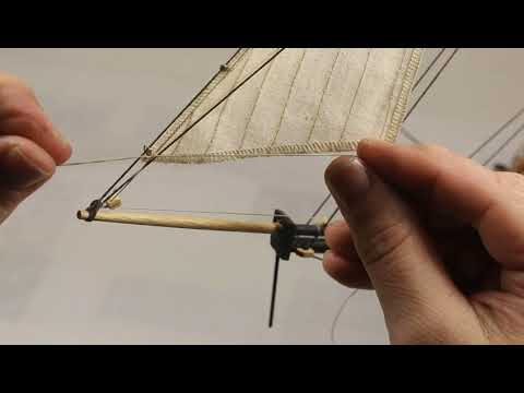 101- Colocación de una vela en un estay 2. HMS Terror - Modelismo Naval