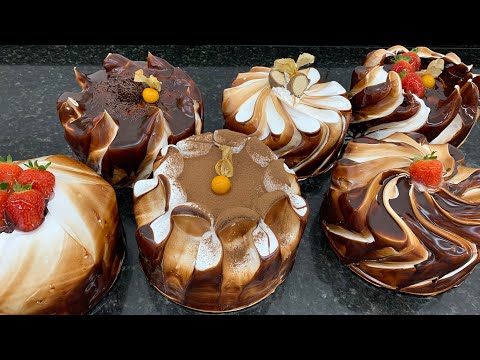 Marshmallow decorated cakes