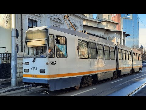 Tramvaiul V3A-93M-FAUR #051(linia 16) plecând din stația Hristo Botev