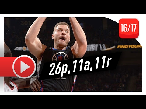 Blake Griffin Triple-Double Highlights vs Raptors (2017.02.06) - 26 Pts, 11 Reb, 11 Ast