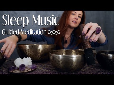 Soft Spoken Bowls Meditation for ANXIETY 💜 ASMR, Qi Sounds, Sleep Music