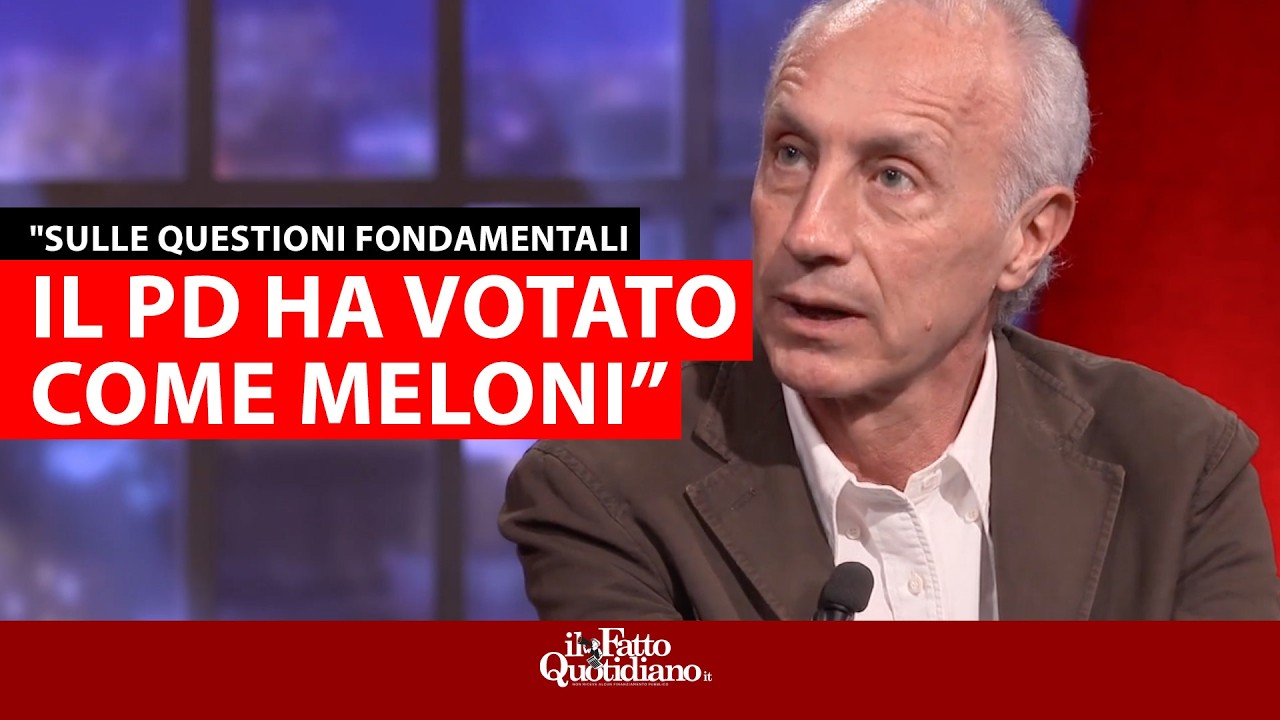 Travaglio sul Nove: "Il Pd sulle questioni fondamentali ha votato allo stesso modo della Meloni"