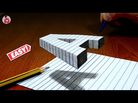 How To Draw 3d Floating Letter A / 3d Letter Drawing / Anamorphic Illusion-3d Trick Art On Paper