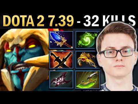Huskar Gameplay Miracle with 32 Kills and Swift - Dota 7.39
