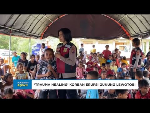 PSIKOLOGI SSDM POLRI HADIRKAN KECERIAAN BAGI ANAK ANAK KORBAN ERUPSI GUNUNG LEWOTOBI