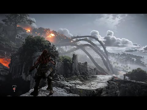 Horus Boss Fight PS5 Using Shredder, Horizon Forbidden West, NG+ Ultra Hard. Burning Shores DLC