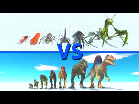 GIANT INVERTEBRATES Team vs CARNIVORE DINOSAURS Team - Animal Revolt Battle Simulator
