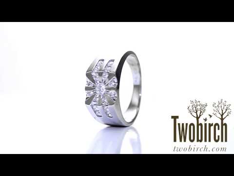 1 ct. Round Channel Set Sun Burst Style Men's Ring - TwoBirch  TB-GR-0080-WG-L