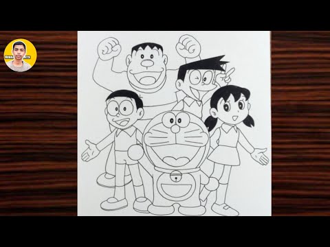 How to Draw Doraemon & Friends | Holi Special Drawing | Easy Step-by-Step Tutorial|