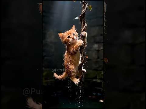 ANAK KUCING DISELAMATKAN SEEKOR ANJING 🤍 #youtubeshorts #shorts #kucinglucu #anjing #rescue #viral