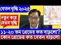 নতুন করে বেতন বৃদ্ধি ২০২৫।দেখুন কার কত বেতন বৃদ্ধি পেল।১১ ২০তম গ্রেডের কর্মচারীদের বেতন বৃদ্ধি।সুখবর