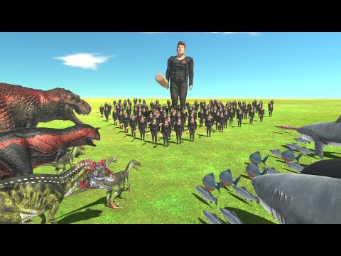 [ Angry Joe Challenge ] Aquatics VS Carnivorous Dinosaurs - Animal Revolt Battle Simulator