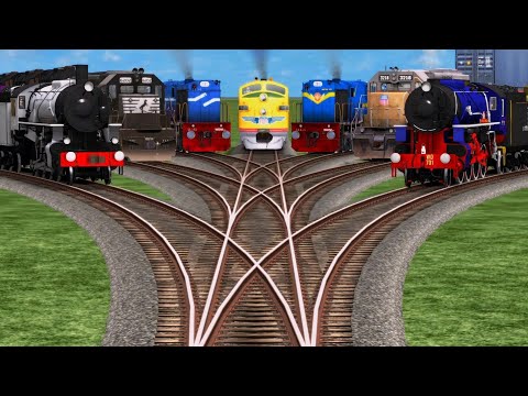 07 More Trains Crossing Epic Bumpy Railraod Tracks Railway Game Play Trains Game play 