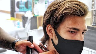 MEN&#39;S MEDIUM LENGTH HAIRCUT W/ LONGER SIDES * ✂️ SCISSORS &amp; RAZOR CUT * | Transformation Series #10