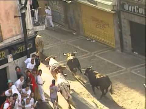 July 10 2003 encierro with Jandilla bulls in Pamplona