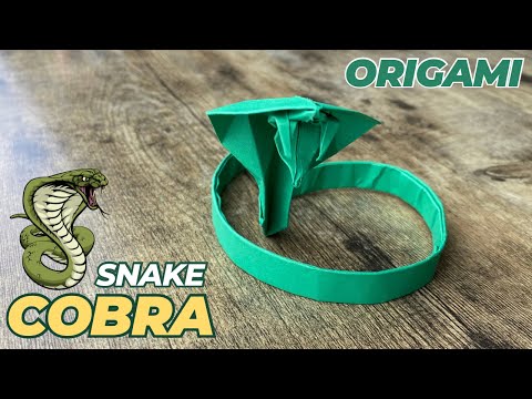 COOL ORIGAMI COBRA SNAKE PAPER TUTORIAL | DIY PAPER SNAKE COBRA KING ORIGAMI FOLDING | SNAKE CRAFTS