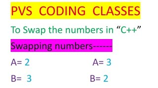 To Swap the numbers in C++