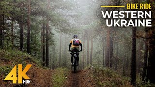 Virtual Bike Ride in the Countryside of Western Ukraine - 4K HDR Relaxing Scenery & Authentic Sounds