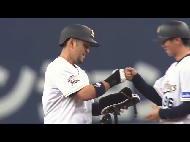 【4回裏】バファローズ・中島のレフトオーバーのタイムリーヒット!! 2017/4/11 Bs-M