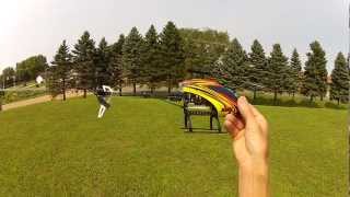 preview picture of video 'Flying my new Blade 130X, Cologne, Minnesota, USA - August 3rd, 2012'