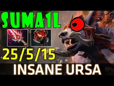 Dota 2 SumaiL Ursa Mid Lane with 25 Kills - INSANE HERO