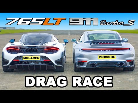 McLaren 765LT v Porsche 911 Turbo S: DRAG RACE