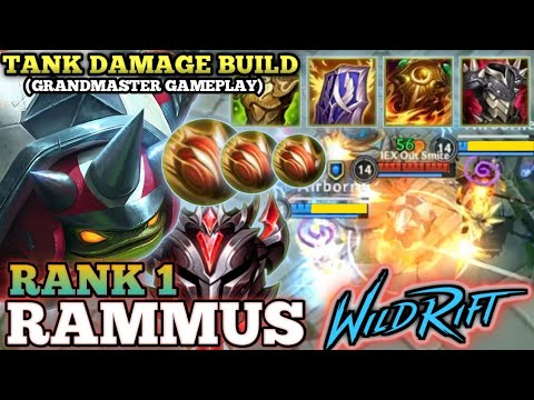 AGGRESSIVE ROLLING!! RAMMUS SUPER TANKY DAMAGE- TOP 1 GLOBAL RAMMUS BY IEX Out Smite - WILD RIFT