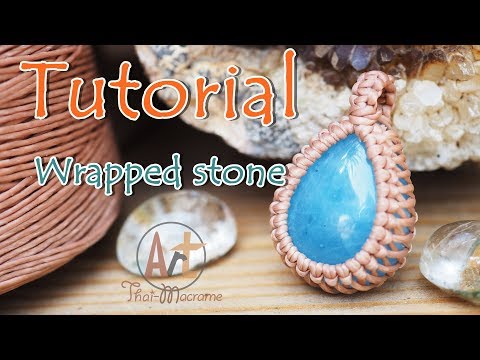 How to wrap a stone cabochon pendant with macrame technique/ easy tutorial