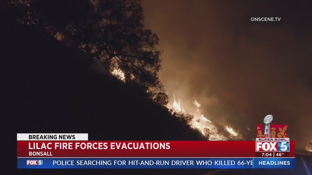 Lilac Fire forces evacuations in North County