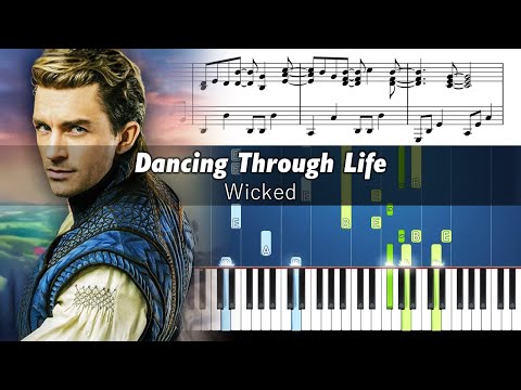 Wicked - Dancing Through Life - Piano Tutorial with Sheet Music