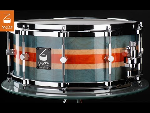 Seven Six Drum Company's The Flame Birch III 6x14 Custom Solid Stave Snare Drum image 8