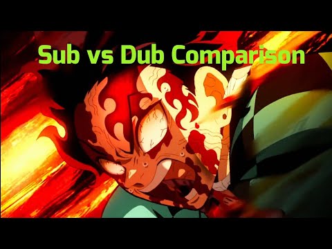 Demon Slayer- Tanjiro Awakens his Demon Slayer Mark Sub vs Dub Comparison