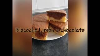 Bizcocho esponjoso de limón y chocolate (tipo mármol)