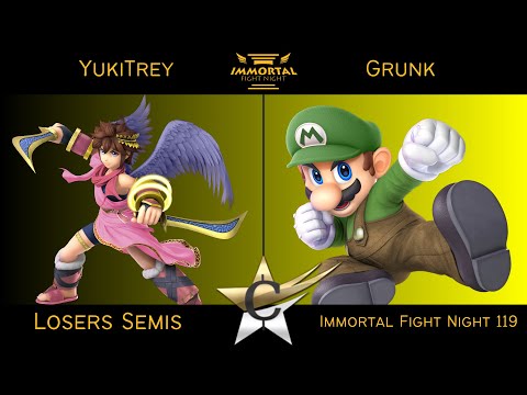Immortal Fight Night 119 Losers Semis - YukiTrey (Pit) vs Grunk (Mario) Smash Ultimate - SSBU