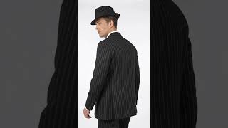 Men’s Black Pinstripe Zoot Suit – 3-Piece 1920s Gangster Vested Formal Suit video
