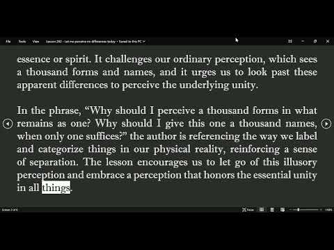 ChatGPT ACIM Lesson 262 - Let me perceive no differences today