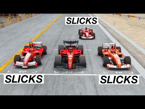 Ferrari F1 2023 vs Ferrari F1 2003-2004-2005 SLICKS TYRES - Monza GP
