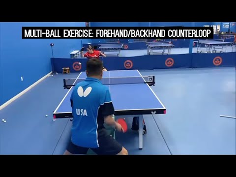 Butterfly Training Tips with Wang Hui   Multi ball Forehand Counterloop