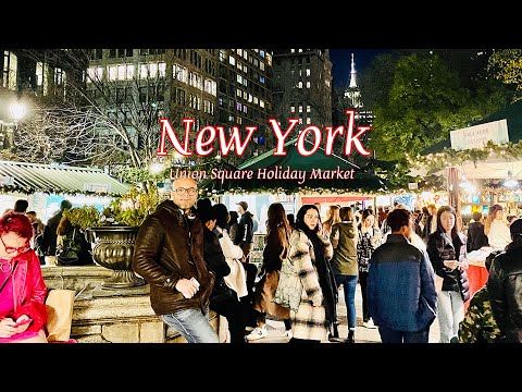 [4K] "NYC Christmas Walk🎄Union Square Holiday Market🎅" #nyc #christmas #holiday #christmaslights
