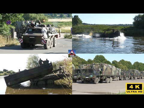 Bundeswehr Manöver Grand Crossing 2025 5. Kompanie Pionierbrückenbataillon 130 mit Faltschwimmbrücke