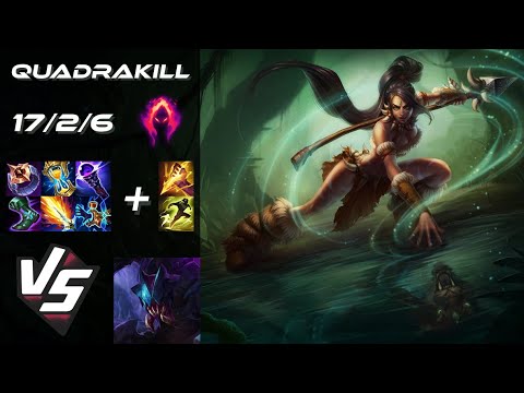 JUNGLE Nidalee vs Rek'Sai [QUADRAKILL] - EU Grandmaster Patch 25.21