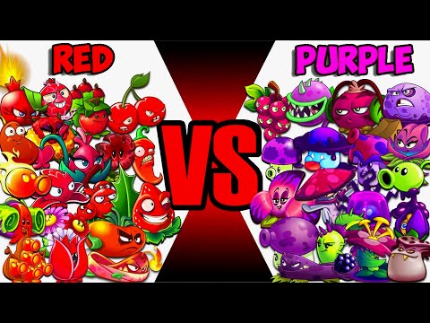 PvZ2 - RED Team vs PURPLE Team - Who Will Win? Plant vs Plant.