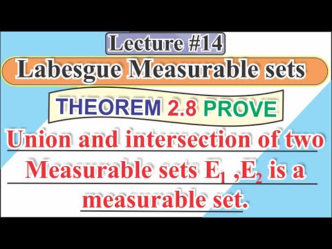 Union and Intersection of Two Measurable Sets is a Measurable Set