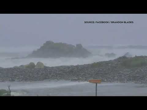 WATCH l Tall waves crash along shore a Nova Scotia beach as Lee hits the southwest of the province