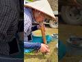 Vietnamese man smoking traditional bamboo bang (Thouc Lao) in japan 🇯🇵