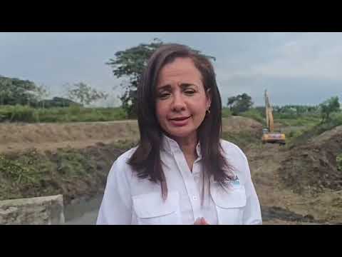 Prefecta del Guayas inspecciona en Milagro las obras de prevención ante las inundaciones